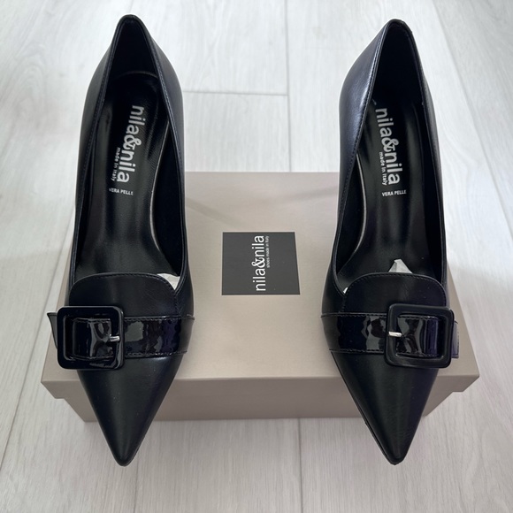 EUC NILA & NILA pointed toe low heel pumps made in Italy SZ38 - Picture 1 of 4